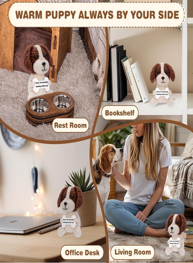 HOMQYTE Inspirational Gift - Positive Crochet Dog Animals with Affirmation Card Handmade Crochet Beagle Plush Doll for Women Dog Lovers Gifts (Beagle) - Image 5